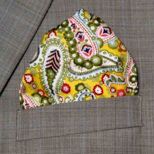 Hand Stitched Cotton Pocket Square Floral Paisley Multicolor Men's